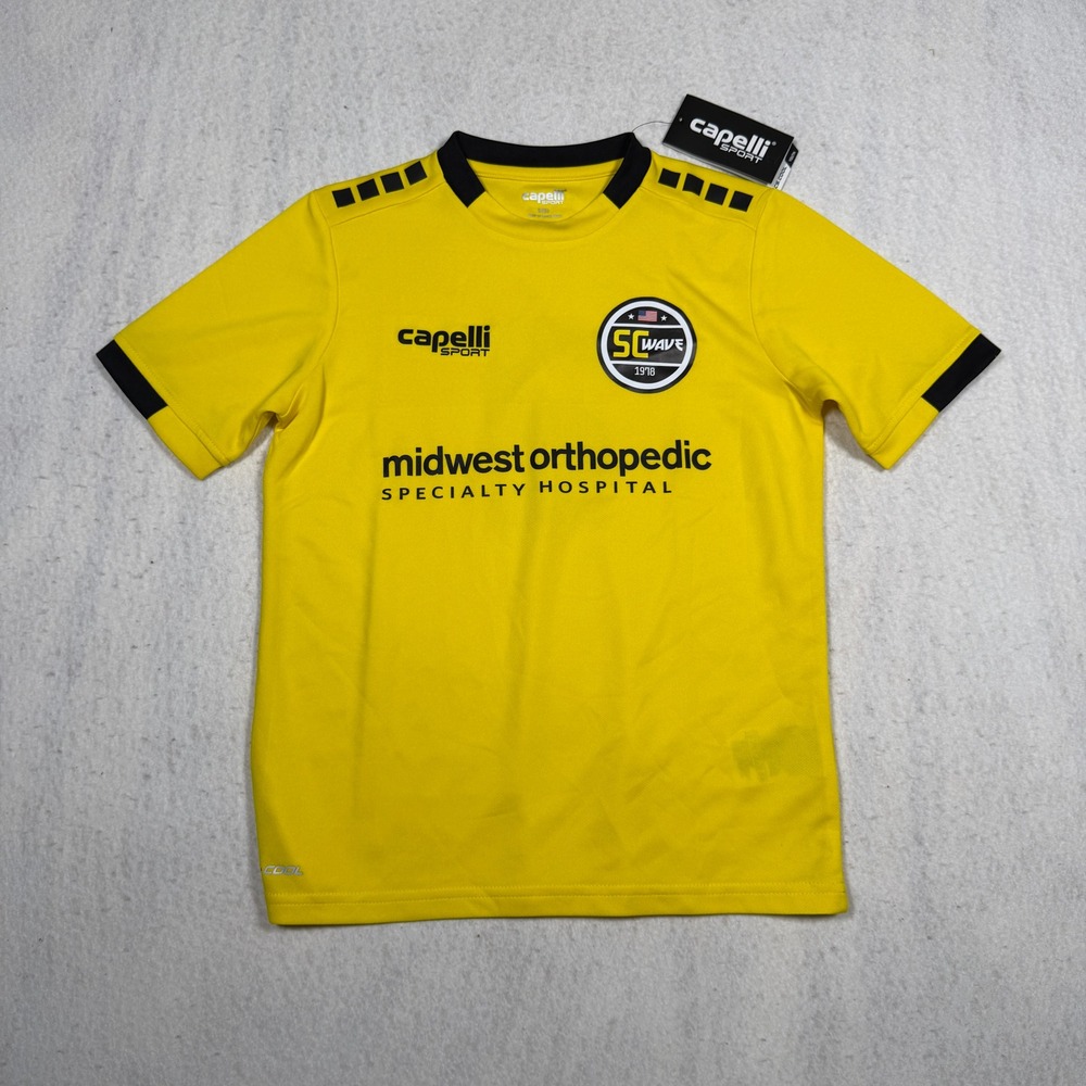 Capelli Sport SC Wave Soccer Jersey Youth Small 8 Yellow Black Number 2 NWT